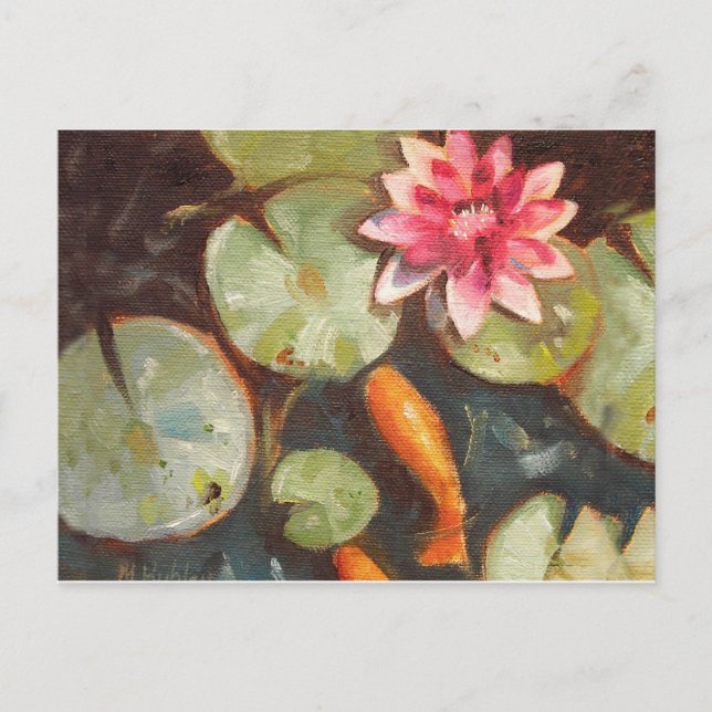 Carte Postale Poisson D'Or Koi Pond Water Lys (Devant)