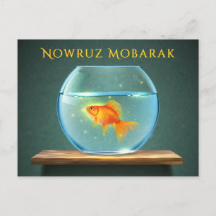 Carte Postale Poisson d'or Nowruz Mobarak au Bowl