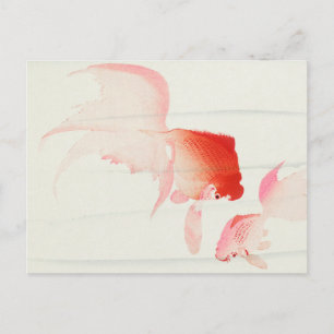 Carte Postale Poisson d'or peint par Ohara Koson