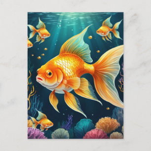 Carte Postale Poisson d'or sous-marin