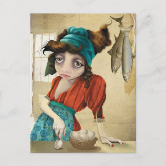 Carte Postale Poisson et oeuf