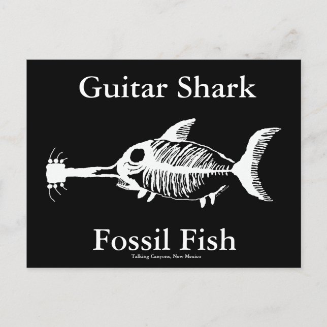 Carte Postale Poisson fossile de requin guitare (Devant)