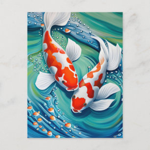 Carte Postale Poisson koi