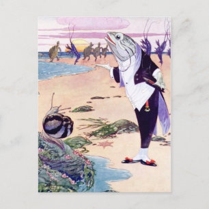 Carte Postale Poisson Maitre'D au homard Quadrille