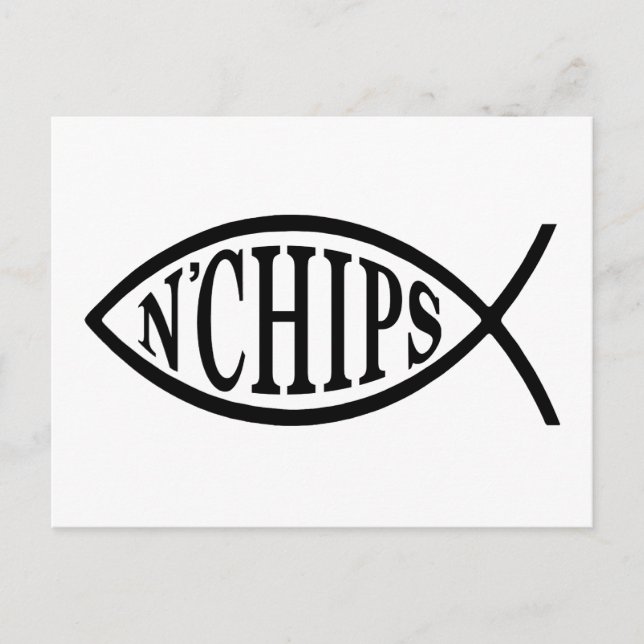 Carte Postale Poisson N' Chips Poisson (Devant)