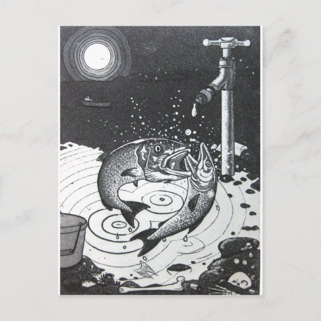 Carte Postale Poisson-peuplier (Devant)