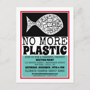 Carte Postale Poisson plastique, Changement climatique Point de 