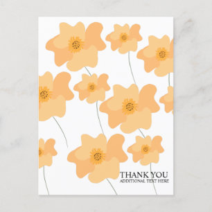 Carte Postale Poisson Poppy Floral Main tiré Merci