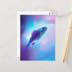 Carte Postale Poisson pourpre et bleu