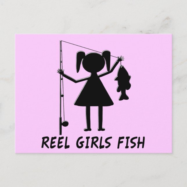 CARTE POSTALE POISSON REEL GIRLS (Devant)