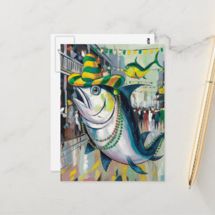 Carte Postale Poisson ridicule de Mardi Gras