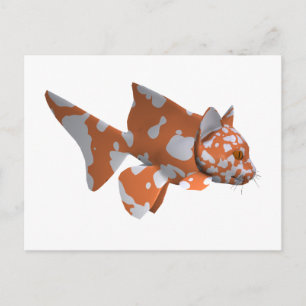 Carte Postale Poisson tacheté Orange-Blanc