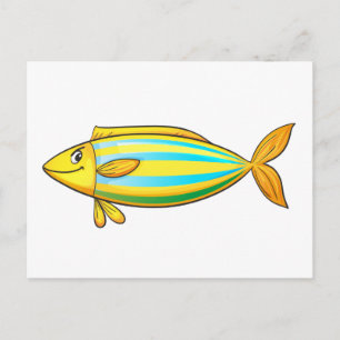 Carte Postale Poisson tropical isolé sur blanc