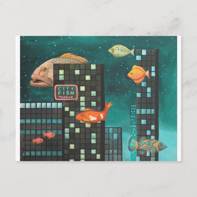Carte Postale Poisson urbain (Devant)