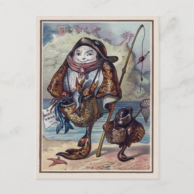 Carte Postale Poisson victorien vintage (Devant)