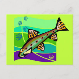 Carte Postale Poisson Vintage rétro-tropique