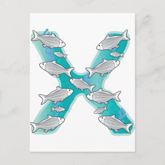 Carte Postale Poisson X-Ray Alphabet animal (Devant)