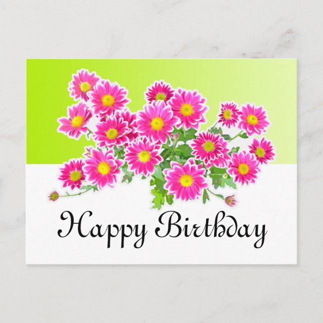 Carte Postale Poissons roses / Bouquet Asters + vos idées (Devant)