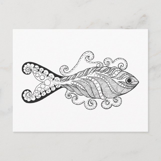 Carte Postale Poissons stylisés (Devant)