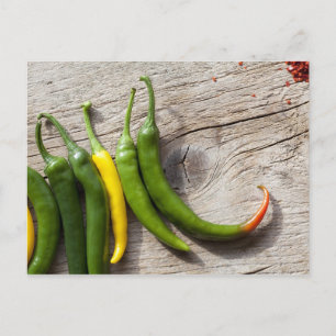 Carte Postale Poivre jaune et vert