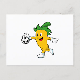 Carte Postale Poivron Végétalien en tant que joueur de football 