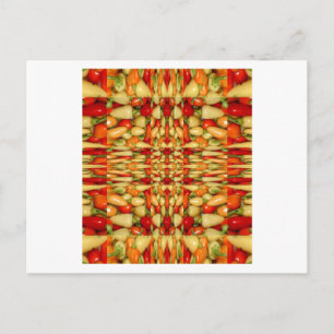 Carte Postale Poivrons abstraits en motif répétitif