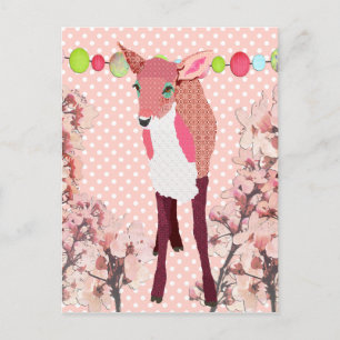 Carte postale Pokadot rose cerise