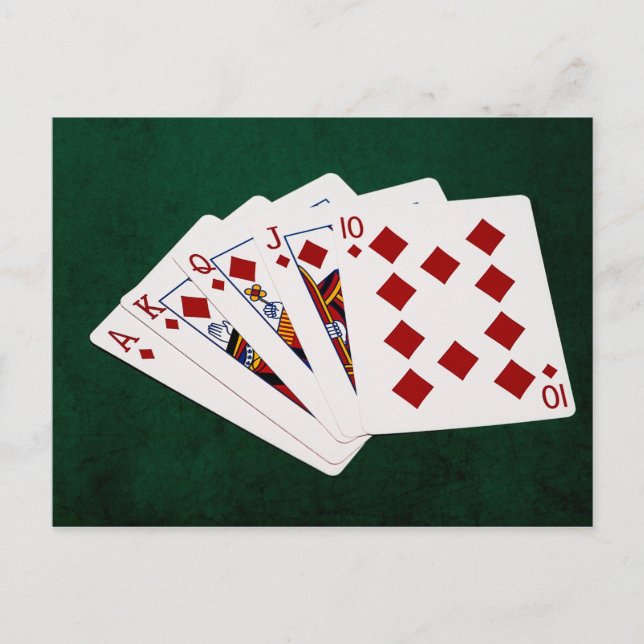 Carte Postale Poker Hands - Brosse Royale - Costume Diamants (Devant)