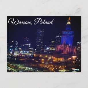 Carte Postale poland warsaw city at night photography