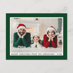 Carte Postale Police à écrire à la mode Font Noël Photo verte