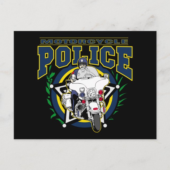 Carte Postale Police à moto (Devant)