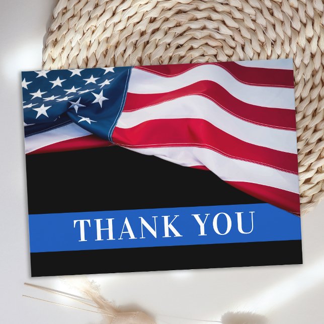 Carte Postale Police American Flag Merci de l'application de la  (Créateur téléchargé)
