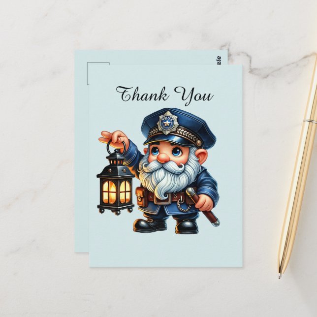 Carte Postale Police Cool merci (Devant/Arrière en situation)