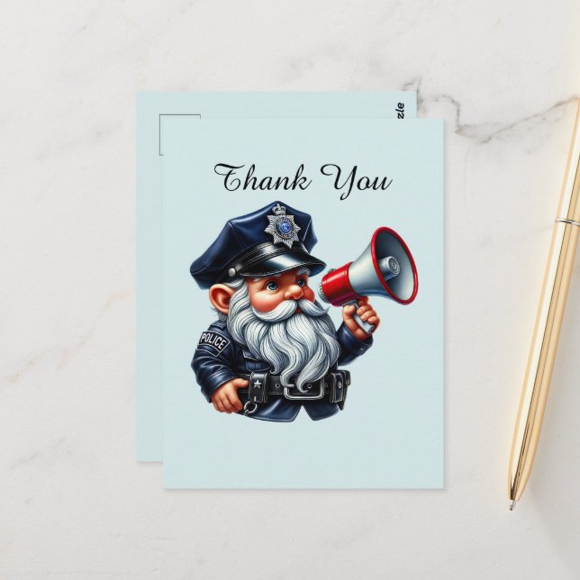 Carte Postale Police cool merci (Devant/Arrière en situation)