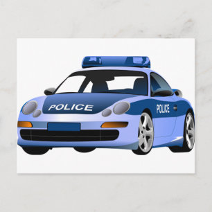Carte Postale police voiture ville état service protéger patroui