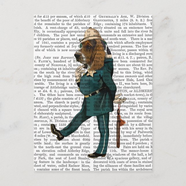Carte Postale Policier de Basset Hound (Devant)