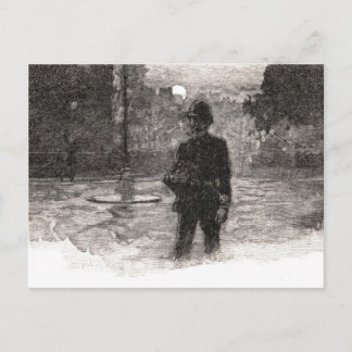 Carte Postale Policier de Londres la nuit