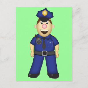 Carte Postale Policier du dessin animé mou