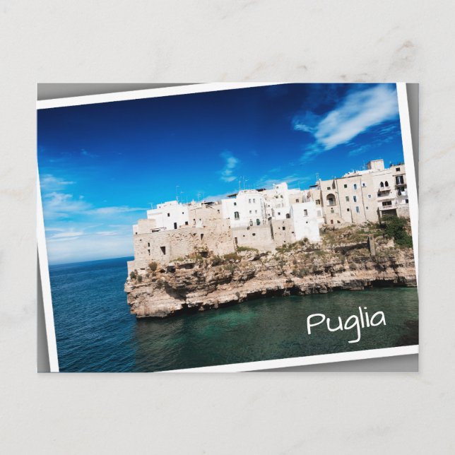 Carte Postale Polignano a Mare maisons sur une falaise dans les  (Devant)