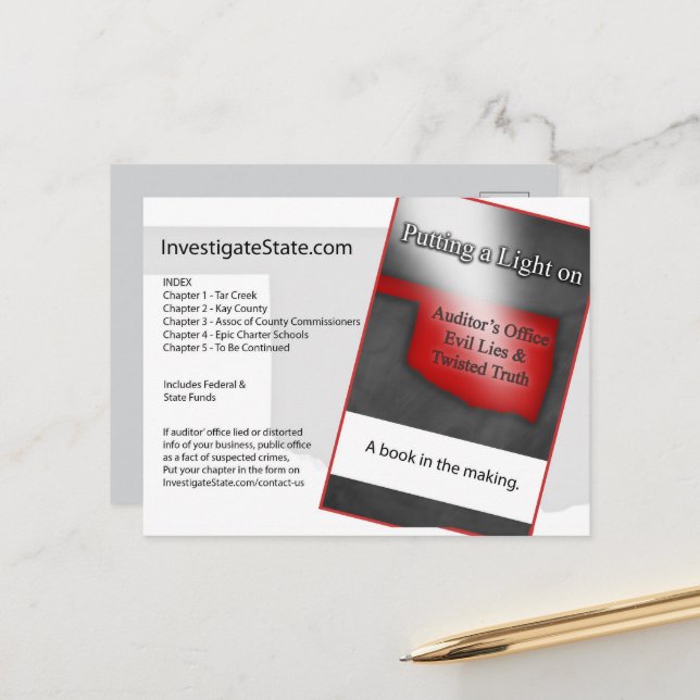 Carte postale politique de l'Oklahoma (Devant/Arrière en situation)