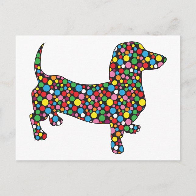 Carte Postale Polka Dot Dachshund (Devant)