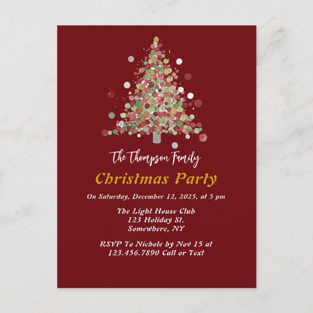 Carte Postale Polka Dot Tree Christmas Party (Devant)