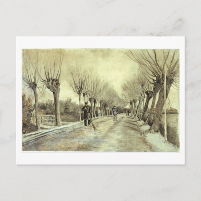 Carte Postale Pollard Willows, Homme avec chambre, Van Gogh Fine (Devant)