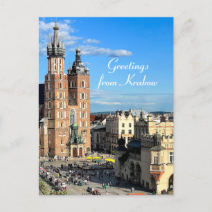 Carte Postale Pologne Basilique Sainte-Marie Cracovie Personnali