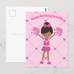 Carte Postale Pom-Pom Girl Afro-Américaine Fille Personnalisée A
