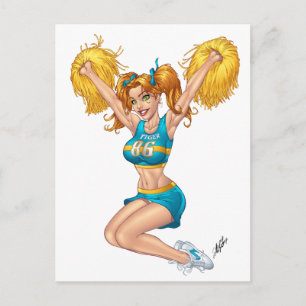 Carte Postale Pom-pom girl Cheerlead sur mesure par Al Rio