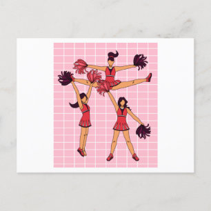 Carte Postale Pom-pom girl De Danse Avec Pom Poms