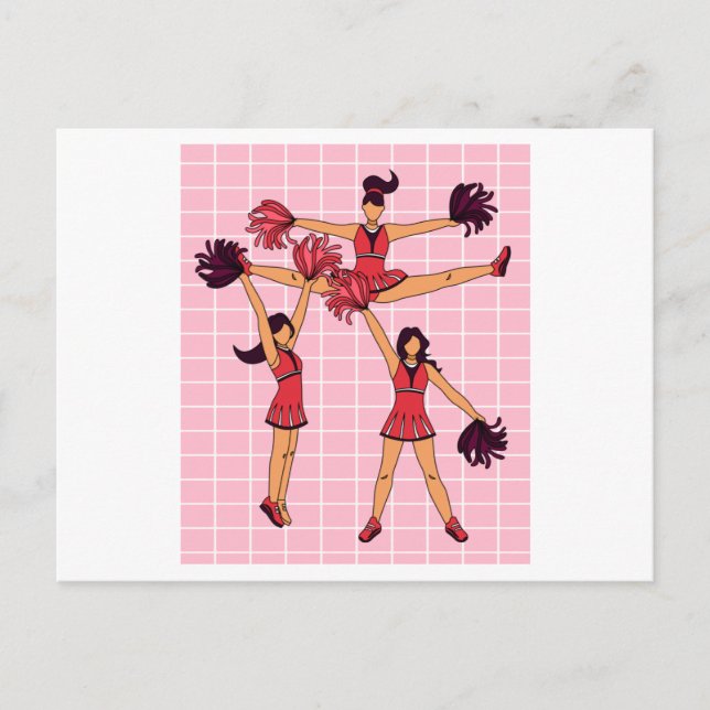Carte Postale Pom-pom girl De Danse Avec Pom Poms (Devant)
