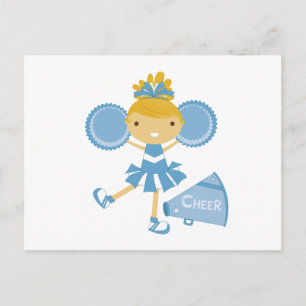 Carte Postale Pom-pom girl en bleu