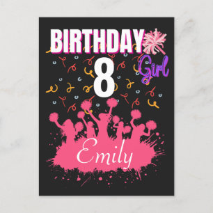 Carte Postale Pom-pom girl Gymnastique fille d'anniversaire